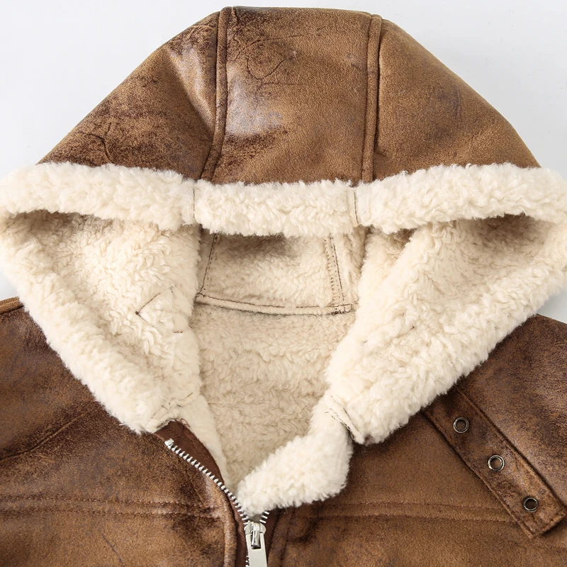 Mens Leather Jackets Winter Fleece Warm Vest Coats Men Stand Collar Army Thicken Waistcoats Clothing