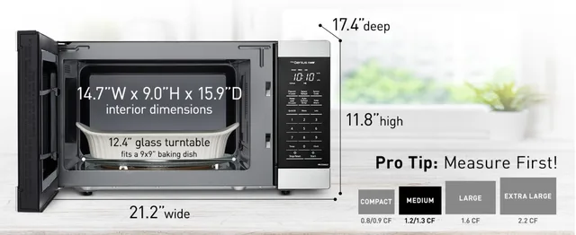 Microwave 1100 Watts, 1.2 cu ft - Smart Sensor Microwave Oven With LED  Lighting and Child Lock - Perfect for Apartments and Dorm - AliExpress