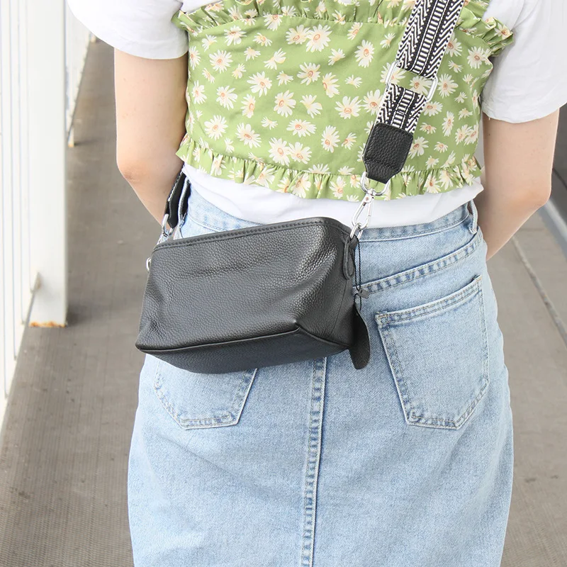 

Genuine Leather Waist Packs Phone Pouch Bags Waist Male Small Chest Shoulder Belt Designer Crossbody Bags