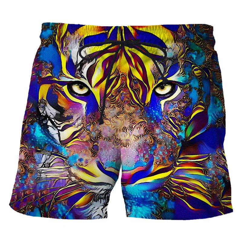 

3D Printed Animal Tiger Painting Beach Shorts Summer Fashion Personality Cool Short Pants Classic Loose Surf Swimming Trunks