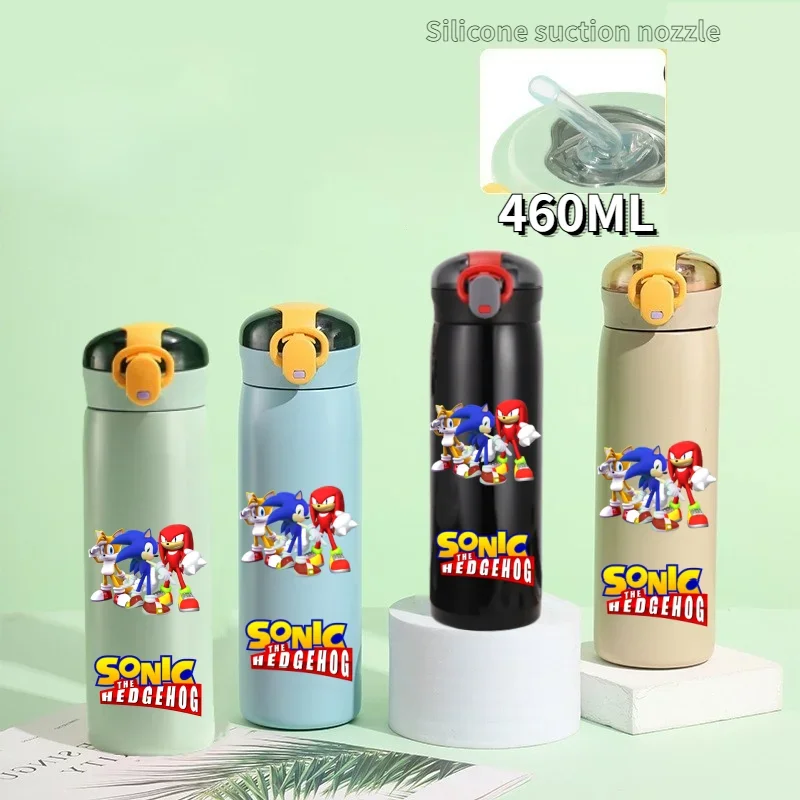 thumbnail image 1 of Botella de agua de alta calidad Sonic The Hedgehog para deportes al aire libre, a prueba de fugas, de plástico, para niños de la escuela, 460 ml, regalo de Shadow The Hedgehog, 1 of 5
