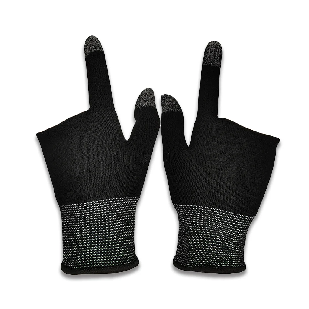 

2 Pieces Gaming Sleeves 15pin Seamless Touch Screen Gloves Breathable Sensitive Portable Mobile Game Cycling Cover