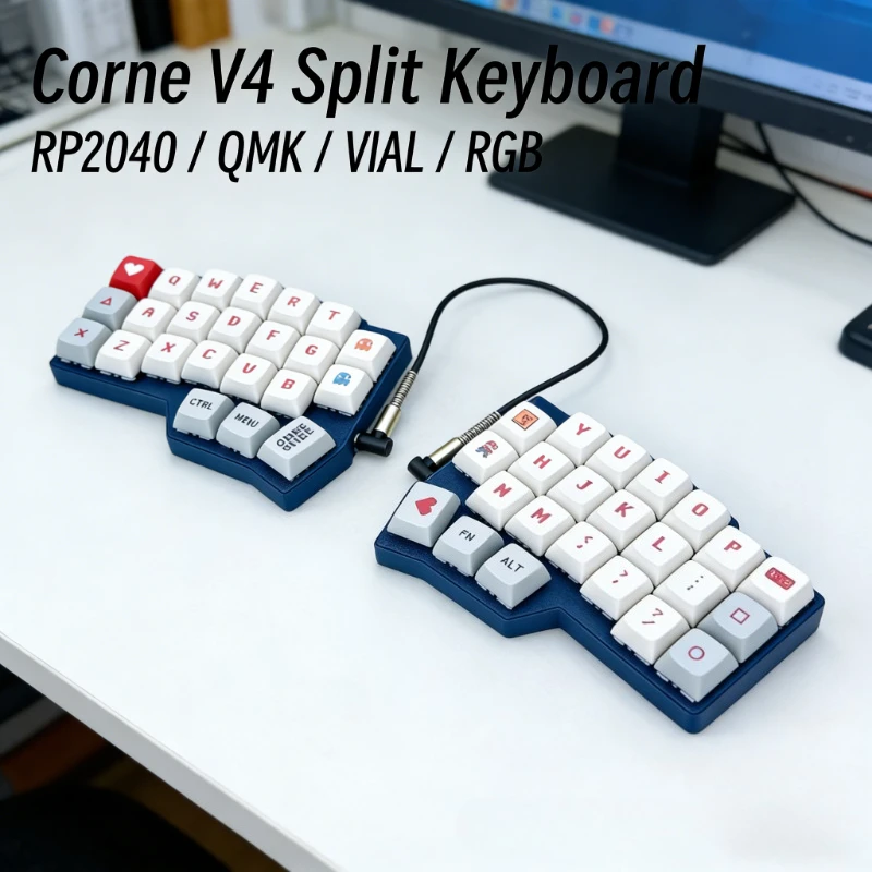 CORNE V4 Split Keyboard RP2040 Main Control Custom Hot Swap RGB Wired ...