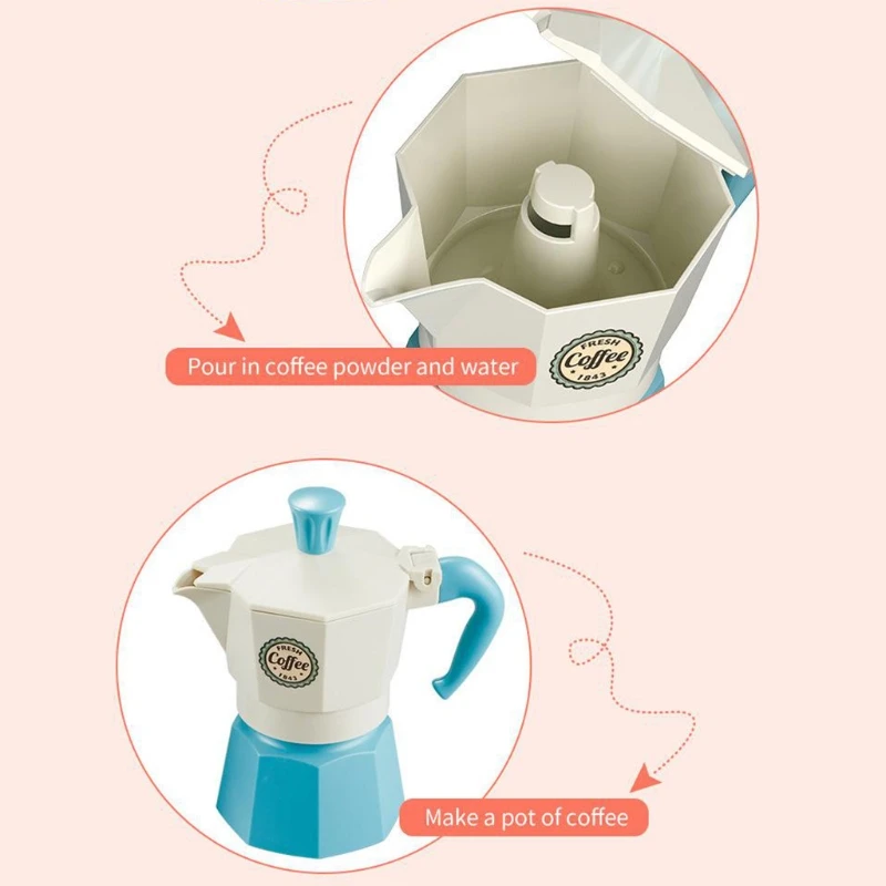Pretend Kitchen Toys Kitchen Toys Pretend Coffee Set Toys Girls Kitchen Toy Simulation Coffee Maker Set For Role-Play Kid Hobby Collection