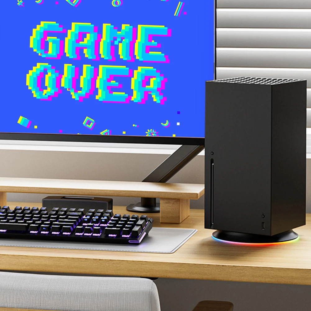 USB 2.0 포트 쿨러 도킹 RGB 홀더 도크 베이스 게임 콘솔 액세서리가 포함된 Xbox 시리즈 X 콘솔용 스탠드 쿨링 스테이션