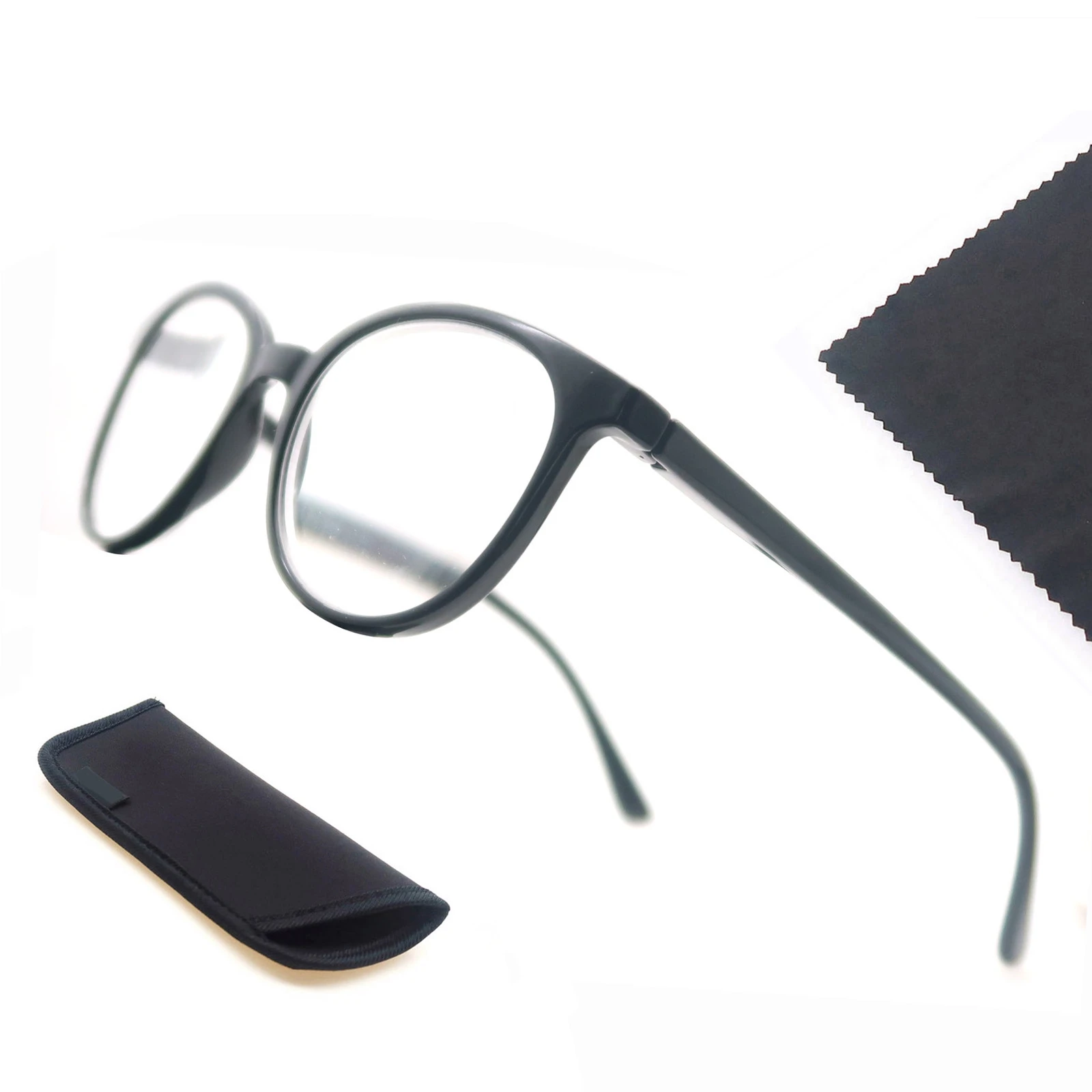 MODFANS Oversized Reading Glasses For Women and men,Classic Round Sunglasses Readers Frame with Spring Hinge +0.5 ~ +4.0 4