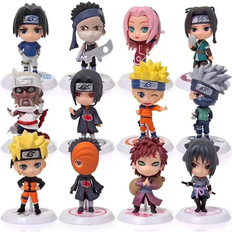 

NARUTO Anime Figures Gashapon Uchiha Sasuke Uzumaki Naruto PVC Q Version Action Figure Collections Model Dolls Kids Toys Gifts