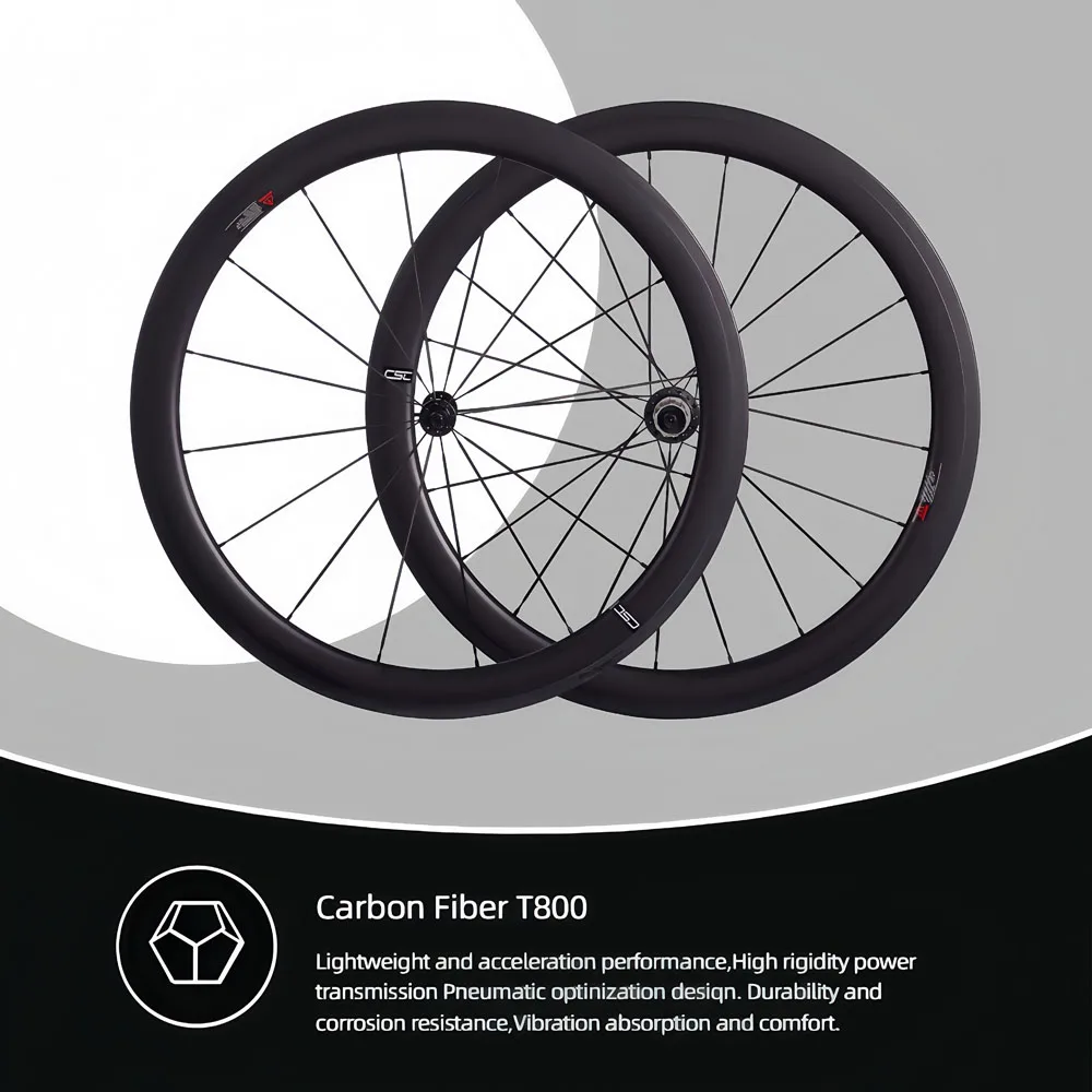 Paire De Roues Carbone CSC 700C - Hauteur 38-88 Mm - Moyeux R13 - Shimano/Campagnolo - Tubeless Ready