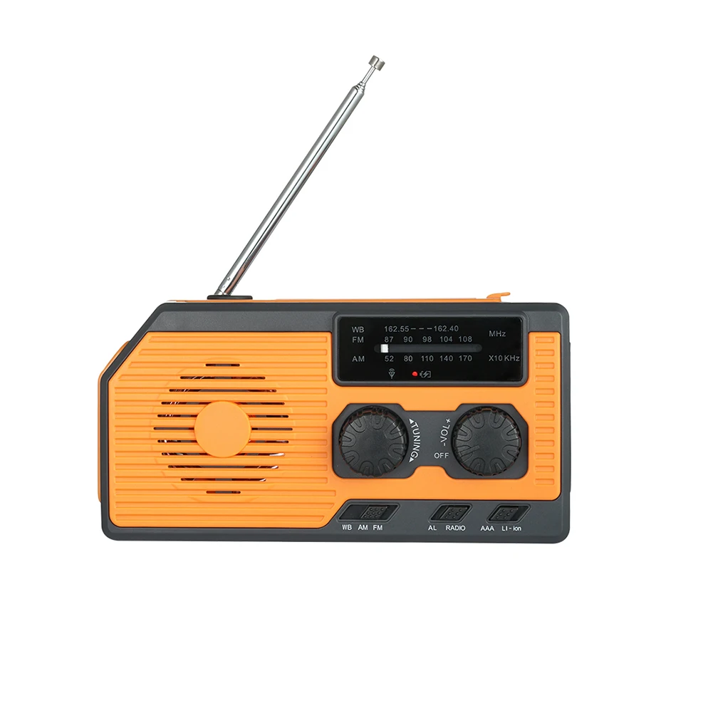 Portable Multifunctional Radio AM/FM/WB NOAA Weather LED Flashlight Power Bank for Outdoor Camping Hiking Emergency Radio