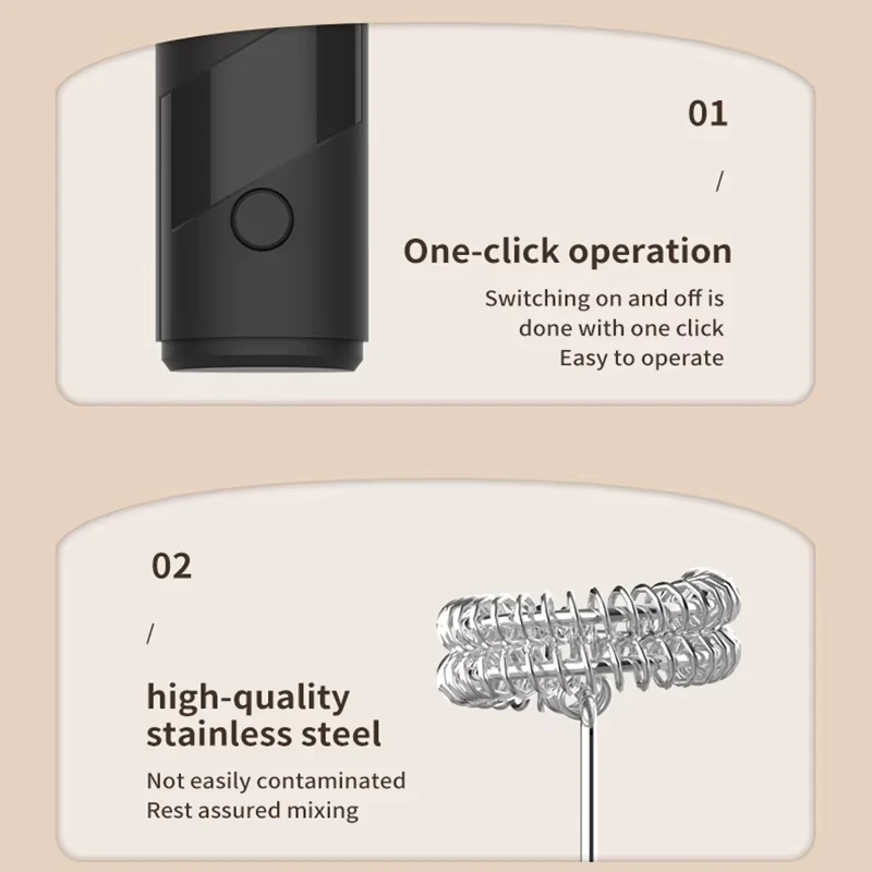AA battery electric milk frother, egg beater, handheld coffee mixer, portable cream mixer, household kitchen mixer 5