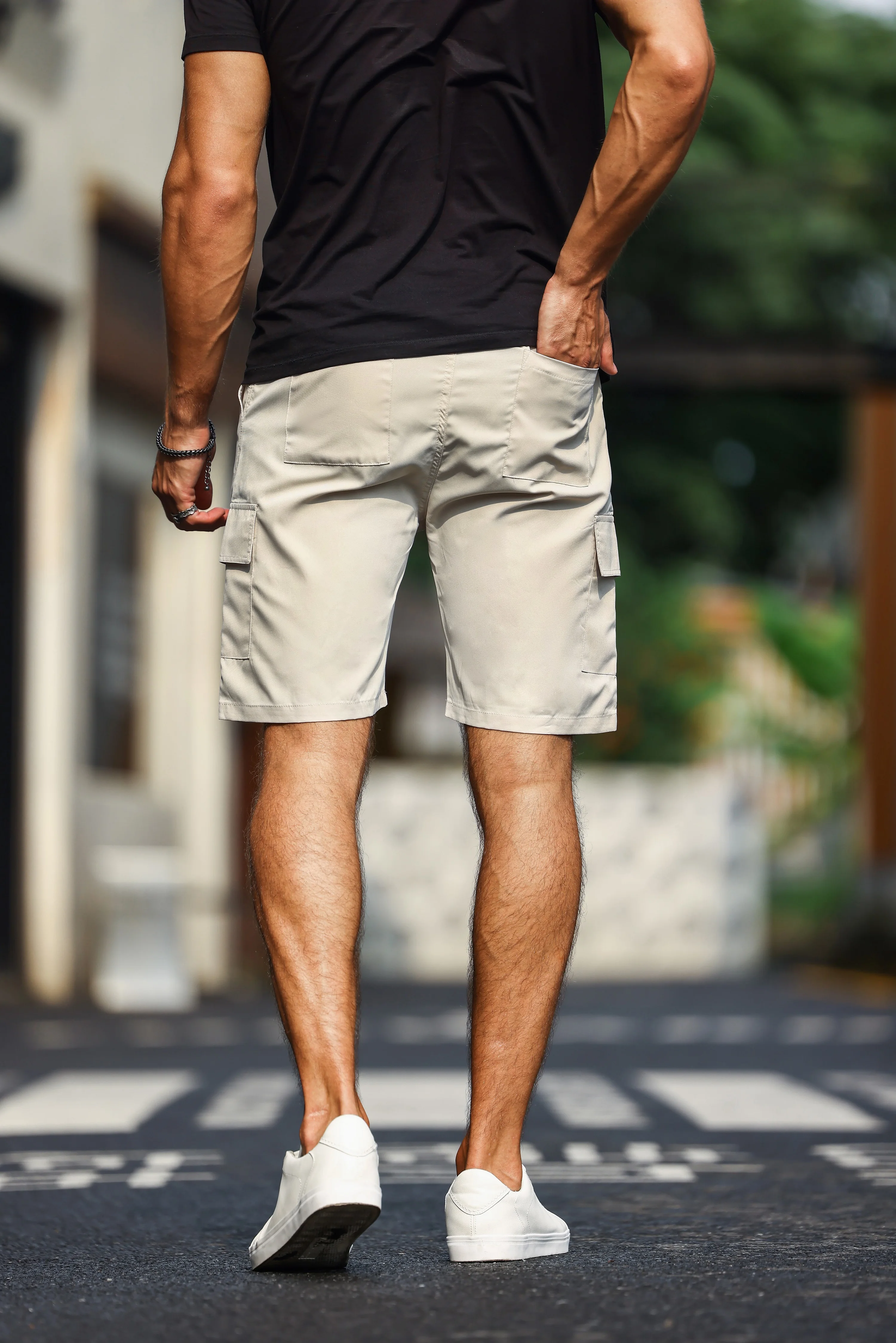 Men's Plain Casual Comfy Cargo Shorts, Summer Clothing, Bermuda Shorts 2