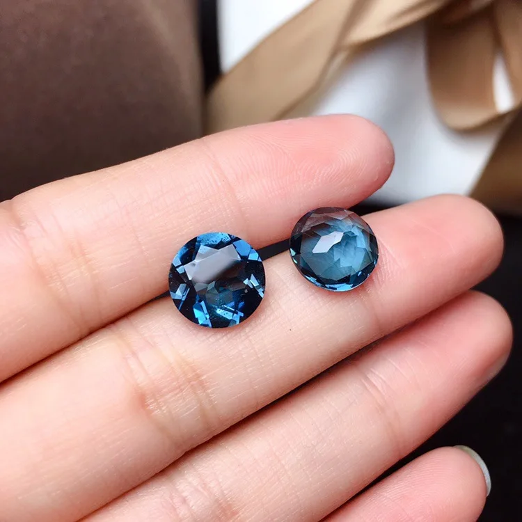 3mm To 10mm Round London Blue Topaz Loose Gemstone 100% Natural Topaz Gemstone for Jewelry Shop 3