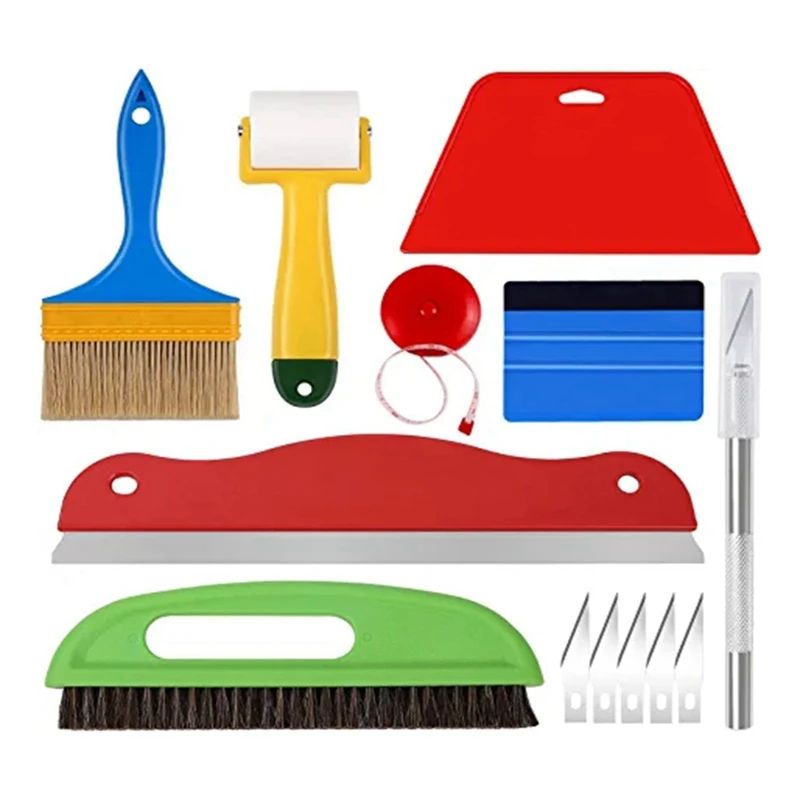 

Wallpaper Tool Kit With Squeegee Smoother,Roller,Wallpaper Brush For Wallpaper Hanging,Contact Paper,Vinyl Application