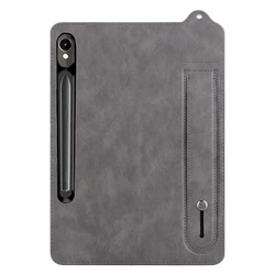 Deluxe PU Leather Soft Tablet Cover with Hand Strap - S9FE Plus 12.4inch (Gray)