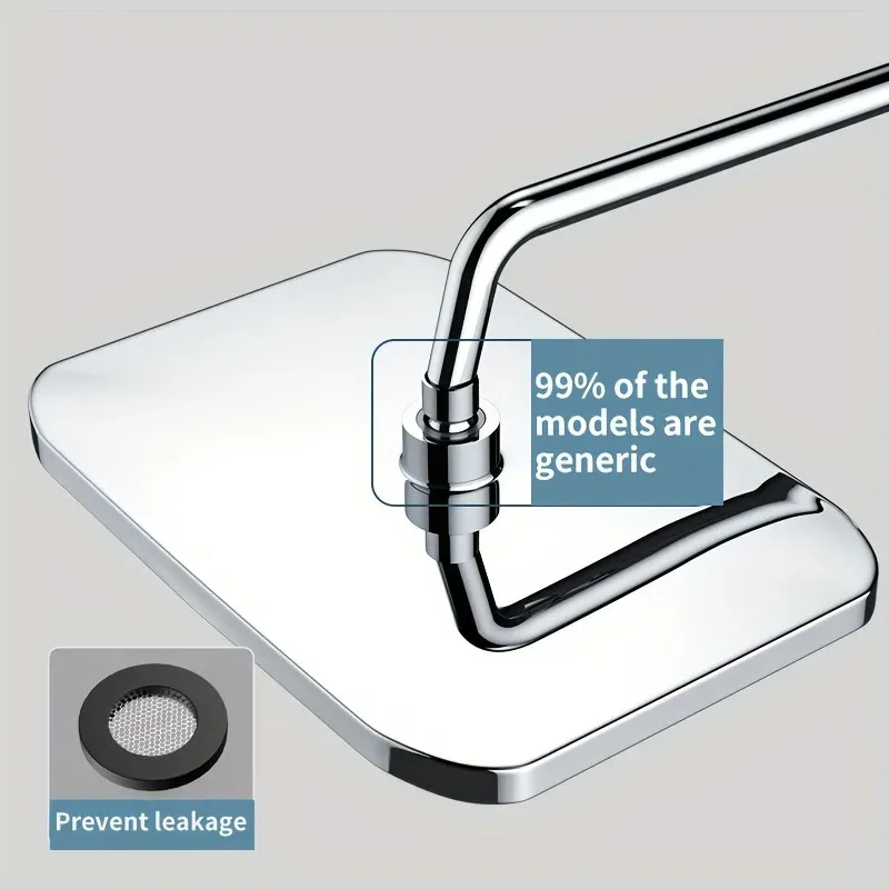 New 14 Inch High Pressure Top Spray Rain Shower Head Larger Flow Supercharge Rainfall Showerhead 360° Swivel Water Saving 4