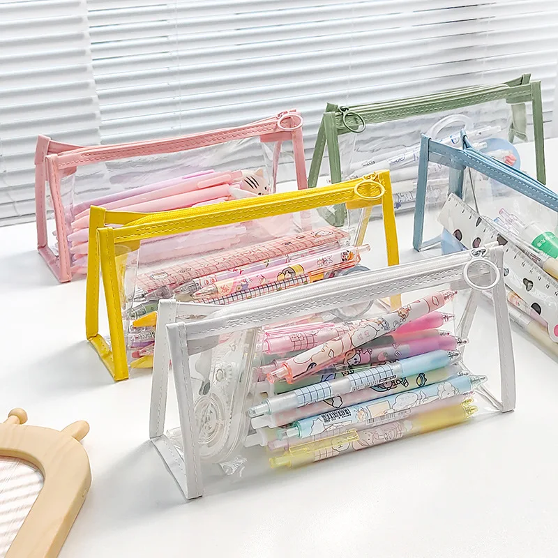 Transparent Stationery Bag Exam Special Student Net Yarn Pencil Case Large Capacity High School Entrance Examination Pencil Bag