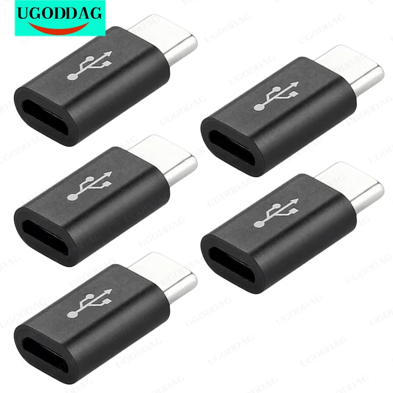 

5 шт., адаптер для зарядки и передачи данных USB Type-C на Micro USB 3,1