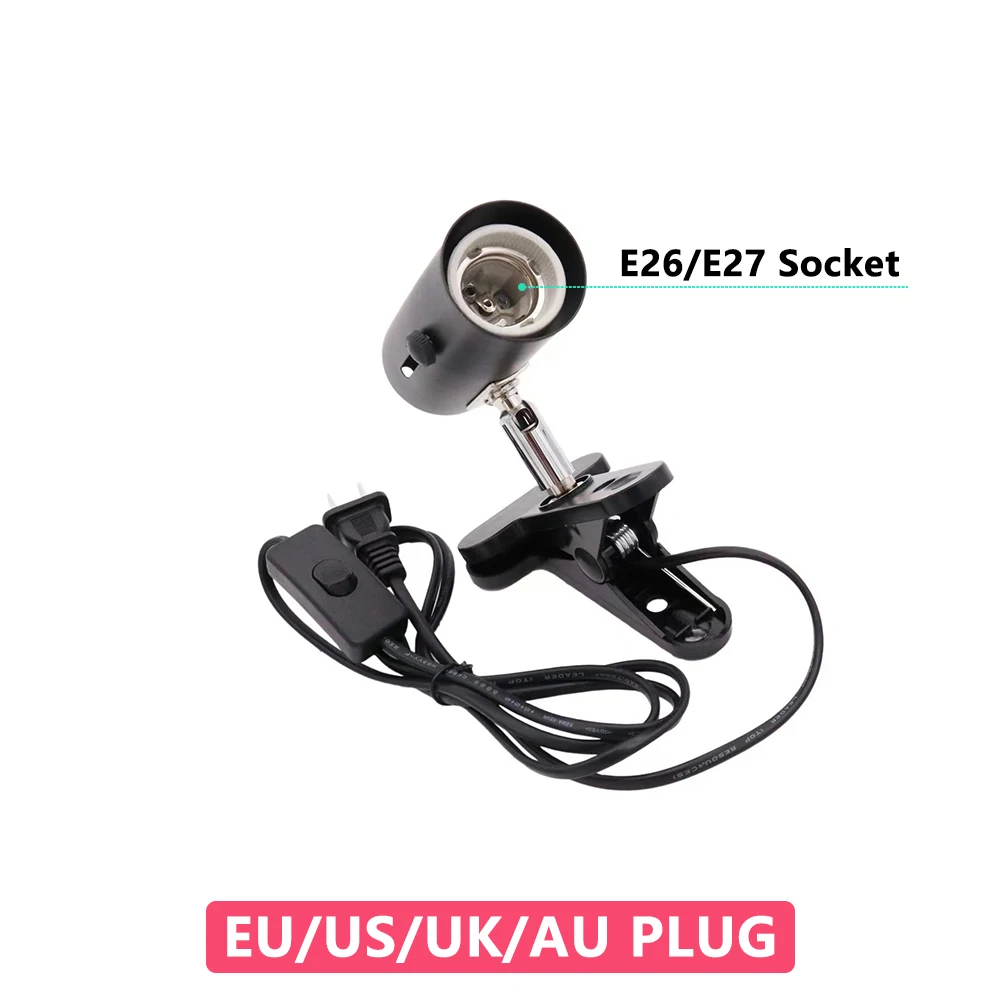 E27/E26 300&deg; Adjustable Desk Clip Lamp Holder 1.5M