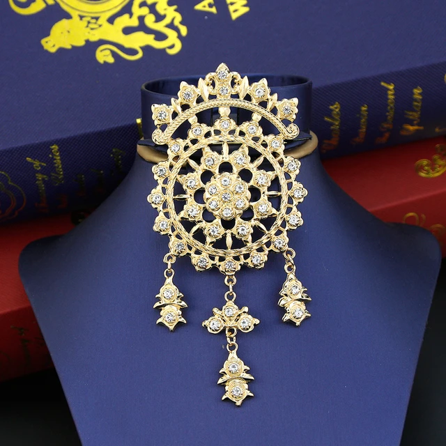 Flower Crystal Brooch Pins - Arabic Caftan Brooches Pin Women Fashion  Jewelry