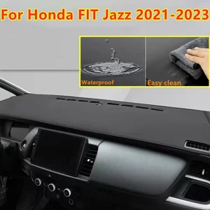 New PU Leather Dashboard Cover Dash Pretector Anti-Slip Mat Trim Dashmat Carpet For Honda FIT Jazz 2021-2023