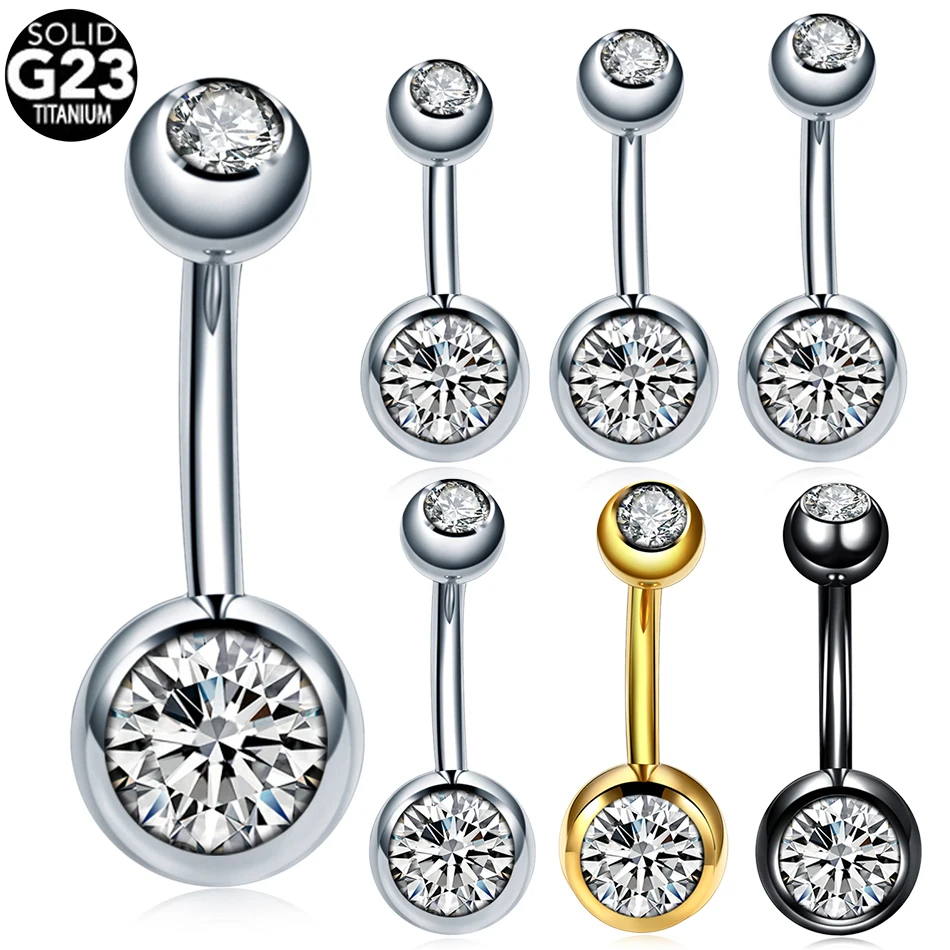 

10pcs/lot Titanium 14G Navel Bars Piercing CZ Belly Button Rings Ombligo Nombril Piercings Navel Helix Rings Sexy Women Jewelry