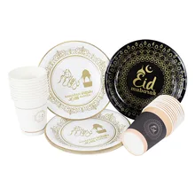 

10Pcs Paper Plates/Cups Ramadan Mubarak Decorations Muslim Islamic Festival Party Tableware Ramadan Kareem Eid Party Supplies