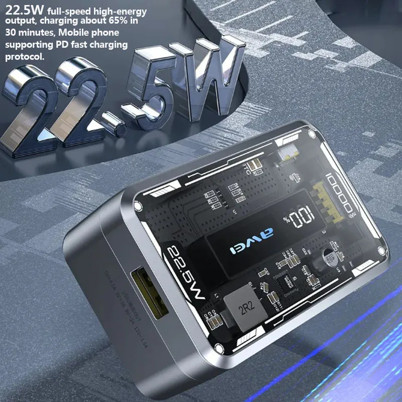 Power Bank 10000mAh 22.5W Mini - Caricatore Portatile Con Display LED E Cavo USB-C Integrato - Foto 5