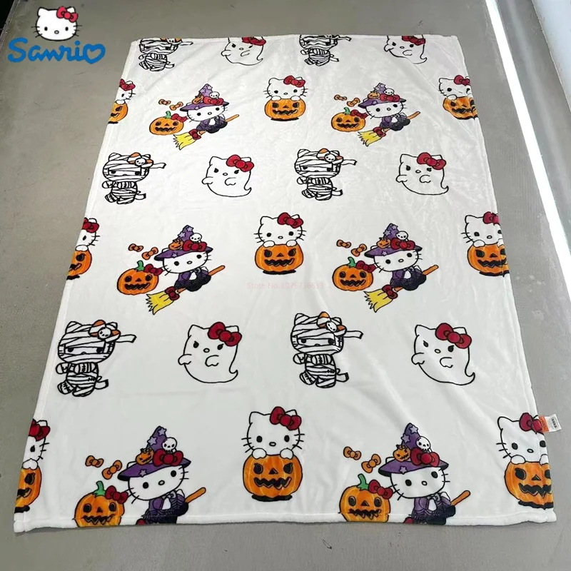 

Sanrio, Hello Kitty одеяло "Хэллоуин" мультфильм комната Декор толстый плед одеяло Фланелевое бархатное удобное и мягкое постельное белье