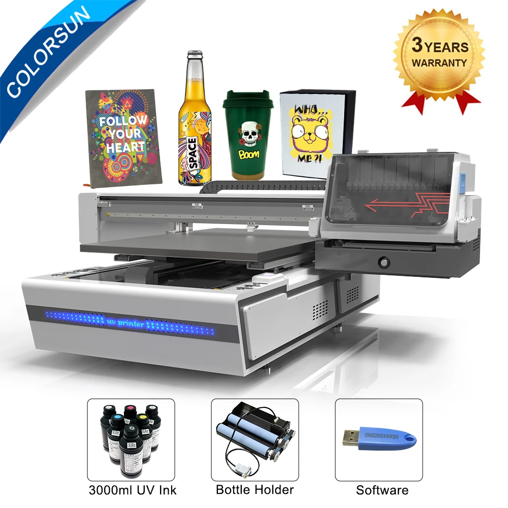 Colorsun A1 Uv Printer Xp600 Uv Flatbed Printer For Glass Metal Sectional Vacuuming Platform ...