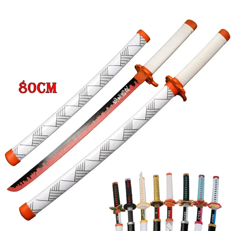 80cm / 31.5"  Anime Katana Demon Slayer Sword   Kyoujurou Tsuyuri Kanao Muichirou Cosplay Weapons Props Christmas Presents 2
