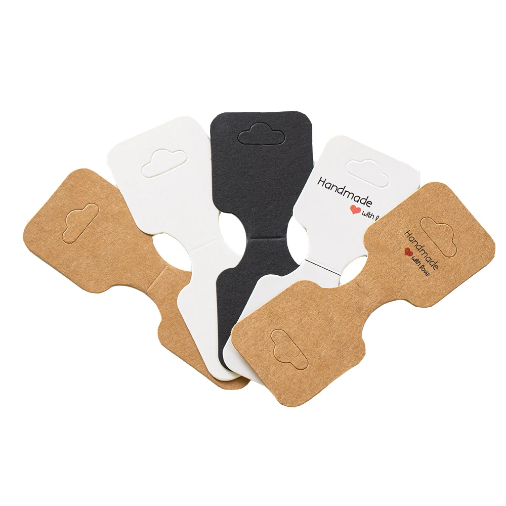 

50 шт. 3,5x9 см карточка из крафт-бумаги, складная упаковка картонная карточка для ожерелья, браслета, дисплей для ювелирных изделий, маленькие деловые упаковочные принадлежности