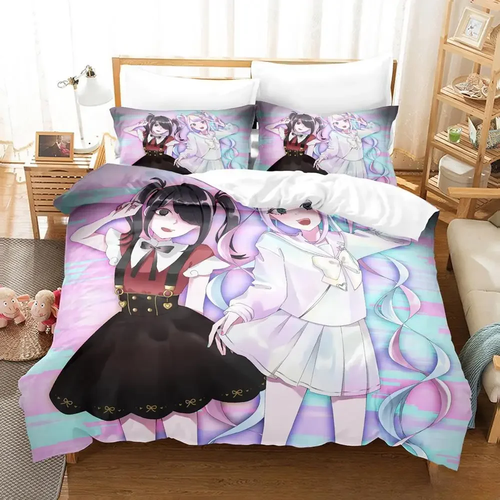 New 3D Print Anime Kawaii GirlsNEEDY GIRL OVERDOSE Bedding Set Cartoon Anime three-piece Set Adult Kid Bedroom Duvet Cover Sets