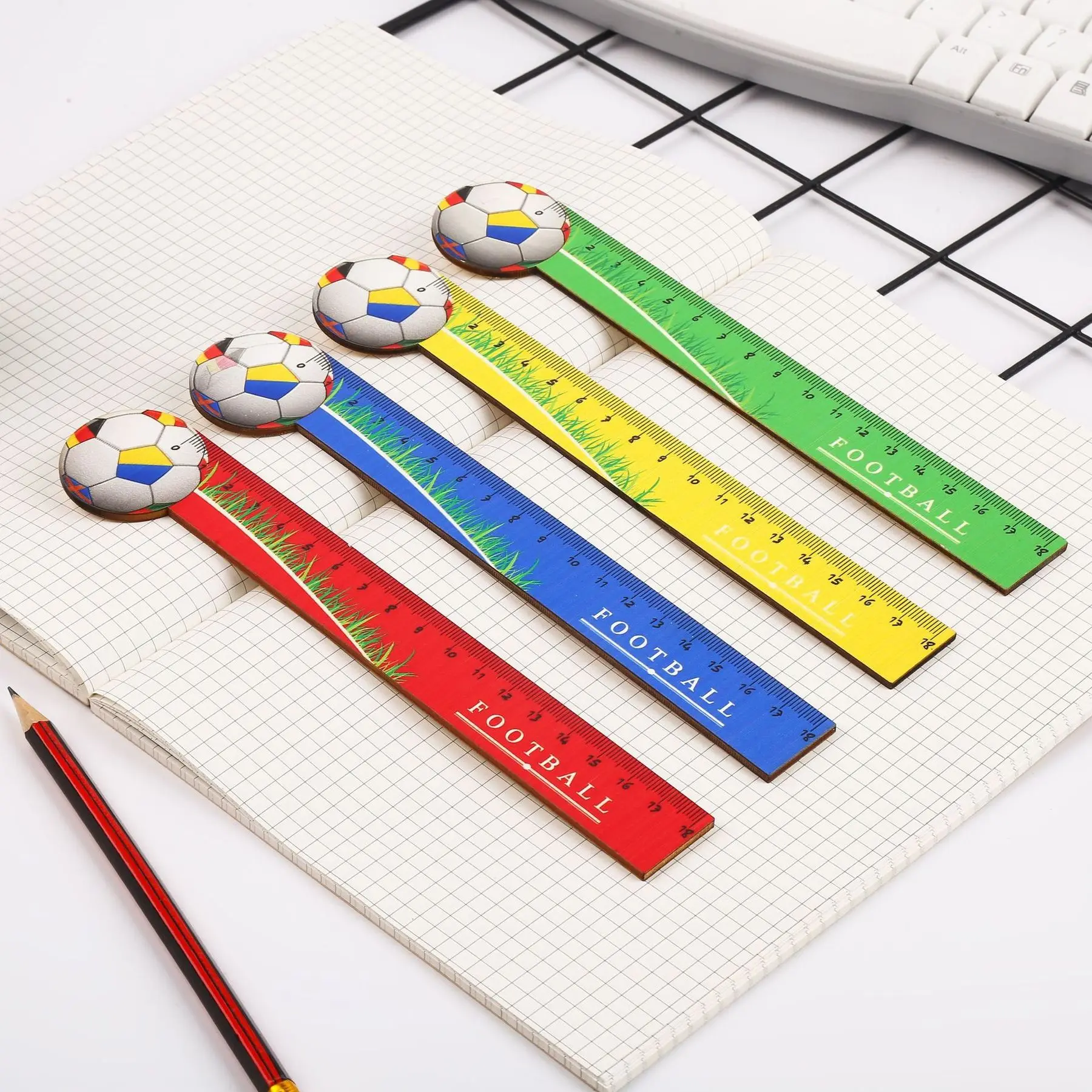 Ellen-Brook-1-PCS-Cute-Football-Wood-Straight-Ruler-Kawaii-Tools ...