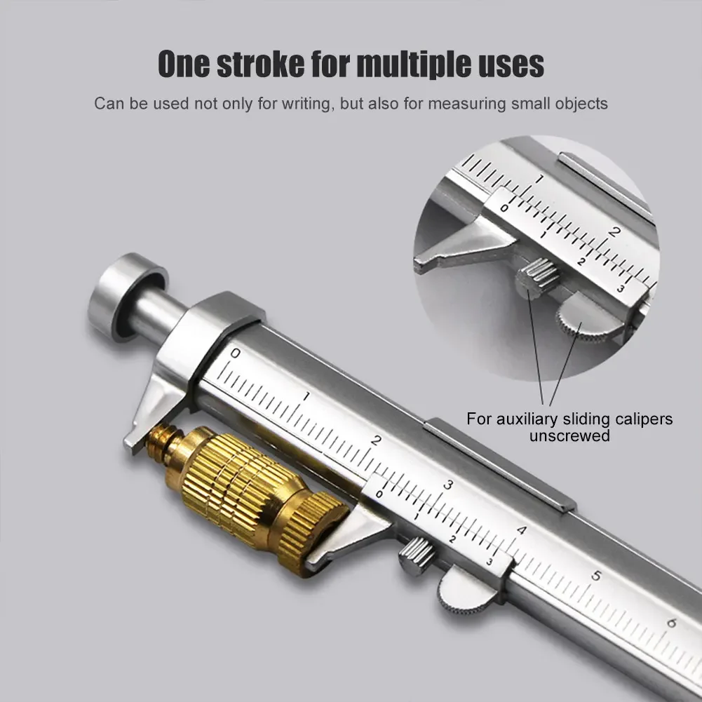 Ballpoint pen 2 in 1 Caliper Type Ballpoint Pen Bullet-tip Design Multifunction Vernier Gifts Stationery Portable Tools for Kids Children