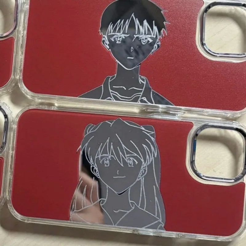 Neon Genesis Evangelion Asuka Mirror Material Phone Case - EVA Protective Cover and Birthday Gift