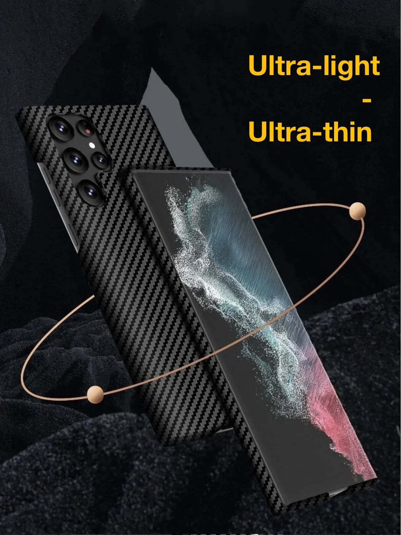 Magnetic Carbon Fiber Soft Matte Shockproof Case with Wireless Charging Compatibility