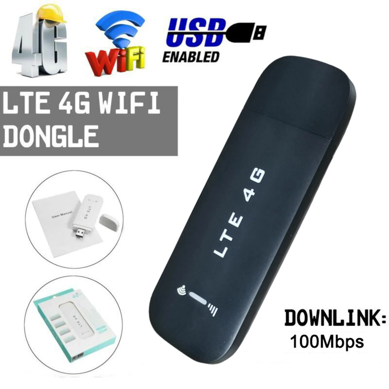 Módem USB 4G LTE, enrutador WiFi, receptor de señal, palo módem de 150Mbps para PC de escritorio, enrutador WiFi compatible con FDD B1 B3 B5, coche de escritorio| | -