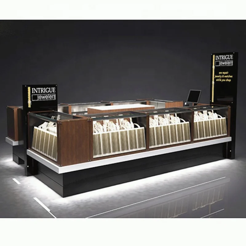 

Custom, wooden showcase jewelry kiosk mall kiosk for jewelry display