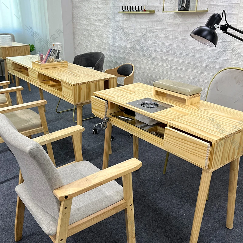 Dressing Wood Manicure Table Professional Modern Reception Nail Manicure Table Makeup Schmincktisch Nails Salon Furniture BL50MT designer manicurist manicure table makeup reception counter manicure table technician simple tafel nails shop furniture yn50mt