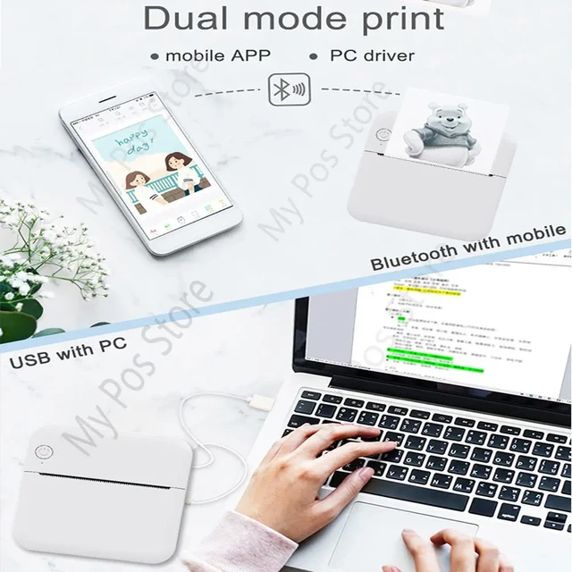 Smart Mini Print Portable Bluetooth Phone Printing Multifunctional HD Photo  Inkless Printer M02S 300DPI Thermal Printers - AliExpress