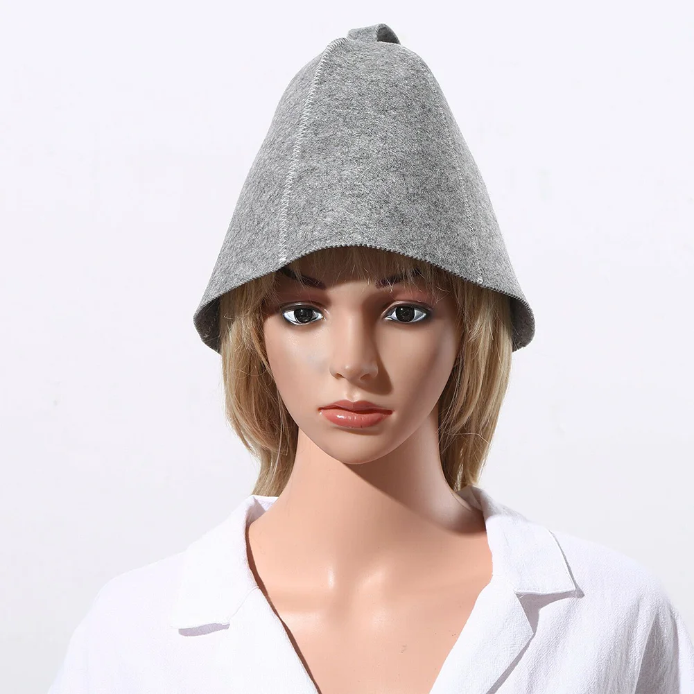 Pure Wool Felt Sauna Hat Russian Banya Cap for Saunahut Bath Shower House Head Protection Sauna Vaporarium Accessories sauna hats
