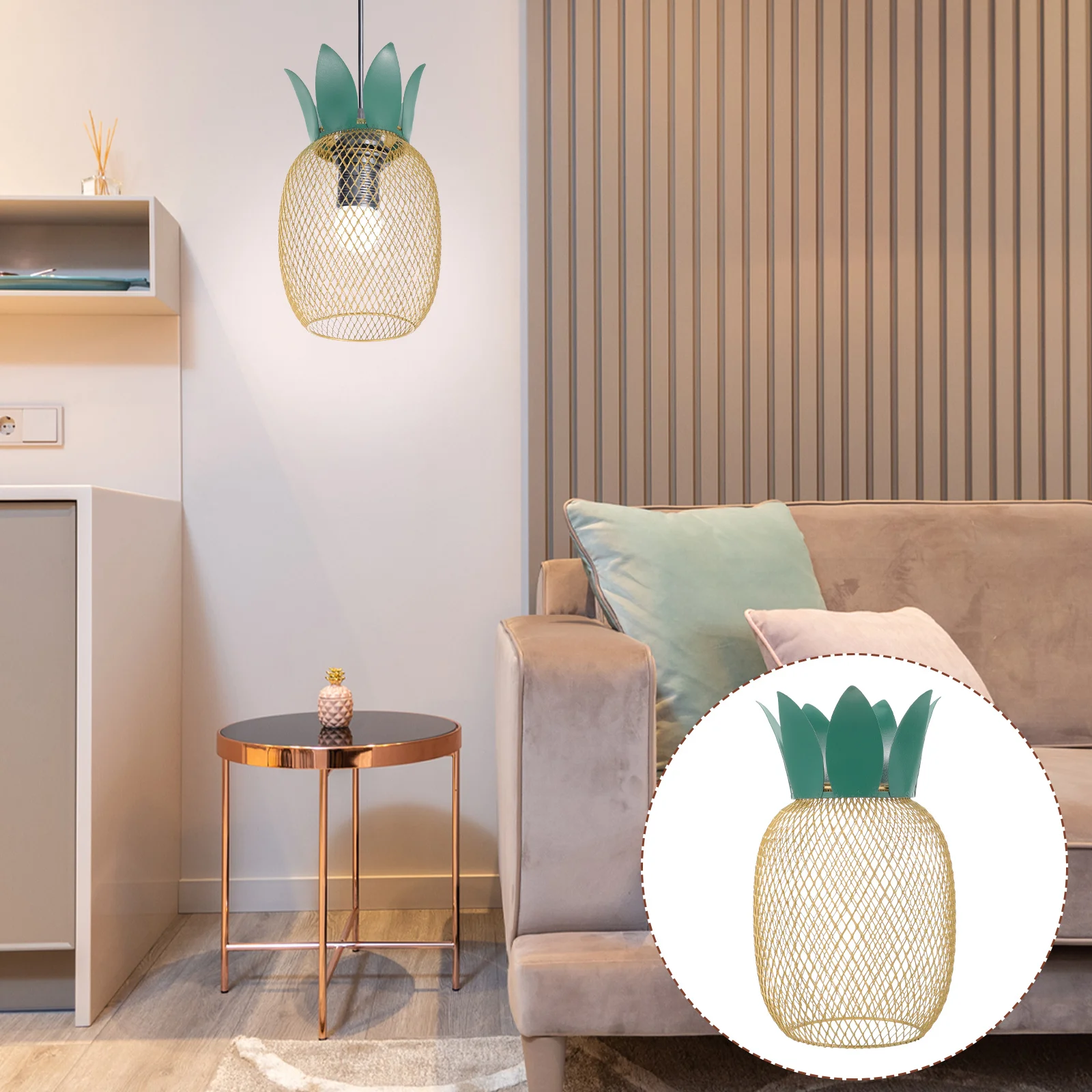 Pineapple Lampshade Kitchen Decir Metal Wire Light Mesh Decorate Bed Room Retro Stainless Steel Hanging Shades for Restaurant 304 stainless steel sink drain filter strainer mesh basket sink aid drain filter for kitchen accessories