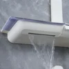 White Piano Bathroom Digital Shower Set 12 Inch Rain Shower Head Hot Cold Bathroom Faucet Square Digital Piano Shower System Arm 3