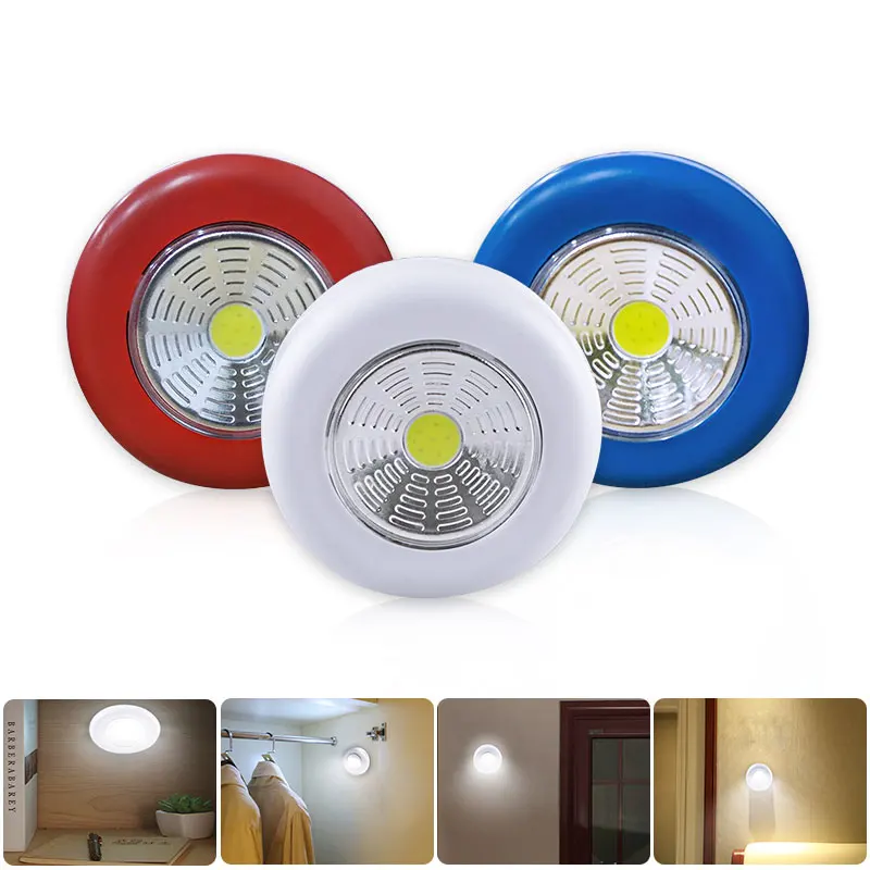 COB LED Night Light Under Cabinet Led Wireless Wall Lamp Wardrobe Cupboard Closet Bedroom Kitchen Night Light 3A Battery Powered