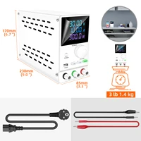 KUAIQU 30V 10A 300W DC Power Supply Programmable Knob Voltage Regulator OUTPUT USB 5V 2A Phone Charging White 220V/110V Source - Image 2