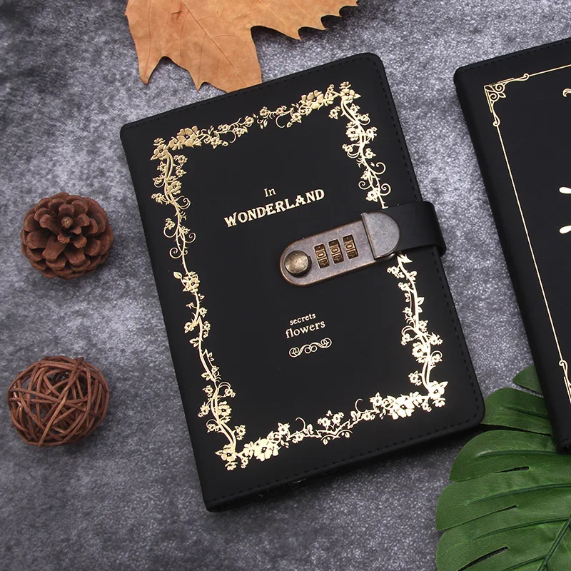 A5 Retro Password Diary Notebook with Creative Design-Japanese/Korean Style Thickened Paper for Artistic Stationery