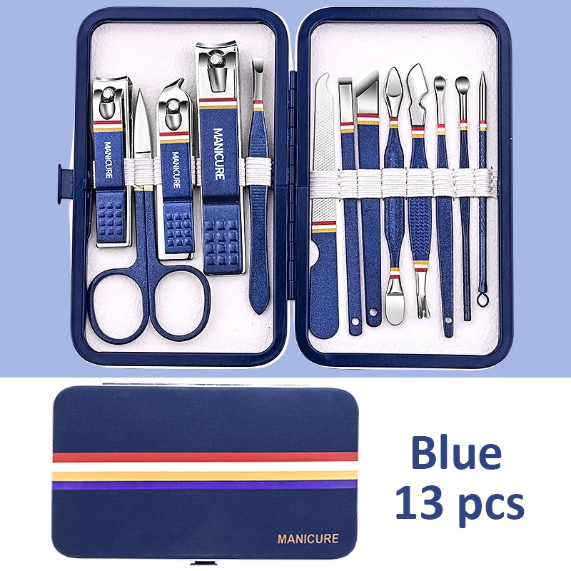 Ensemble de coupe-ongles en acier inoxydable, accessoires de manucure, ciseaux, outil de beauté et de maquillage, de haute qualité, 9-19 pièces, nouveauté 2023 9