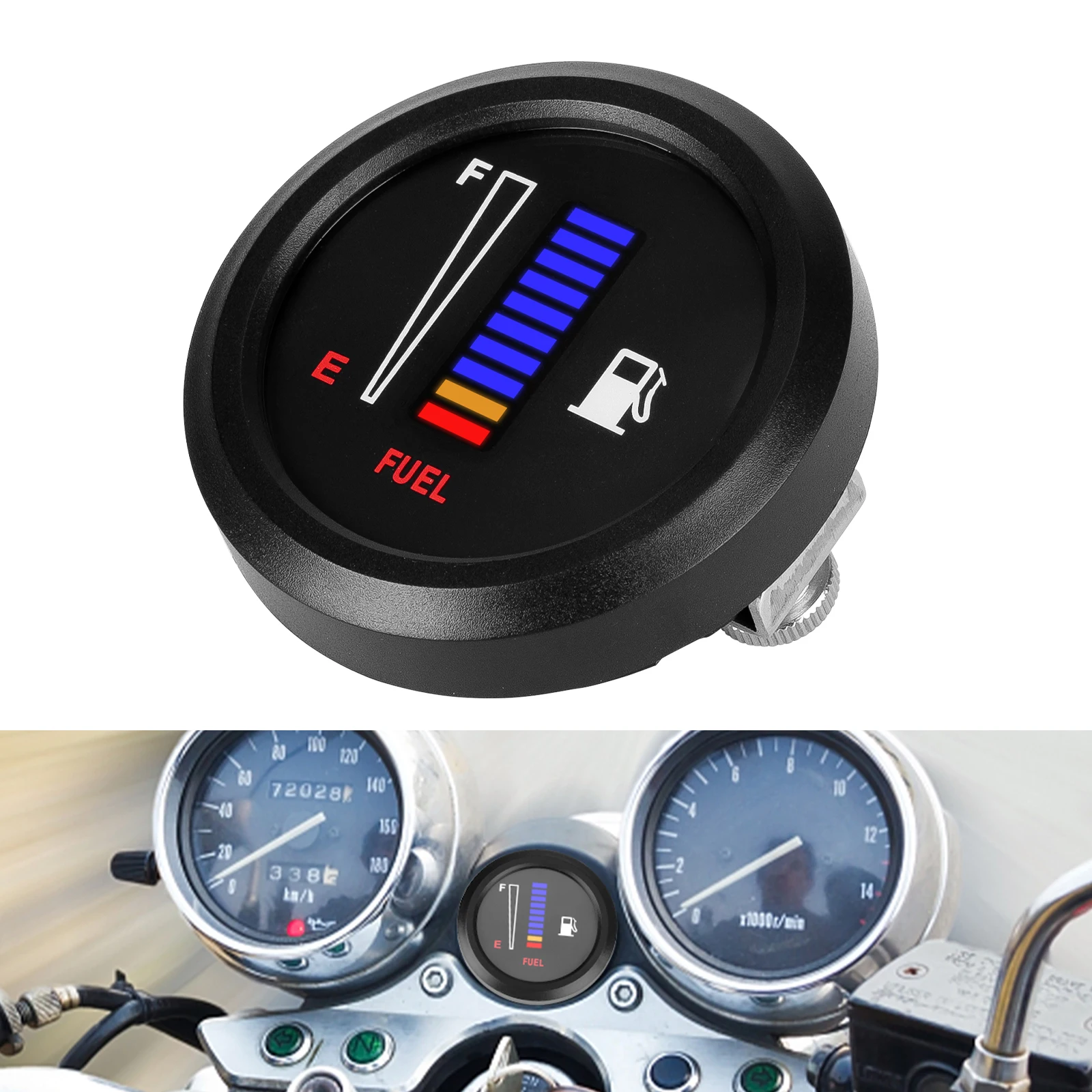 Universal 12V Fuel Level Gauge 2" 52mm Car Motorcycle Fuel Level Meter Gauge  Electronic LED Ultra Thin Auto Benzine Meter AliExpress
