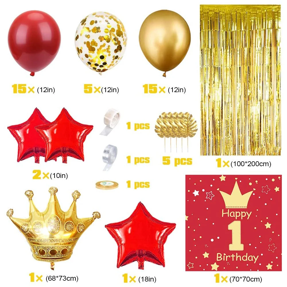 Arche de ballons pour garçon et fille de 1 an, décoration d'anniversaire,  décor de 1er anniversaire, bleu, rouge, rose, pour enfants, baby shower,  révélation du genre - AliExpress