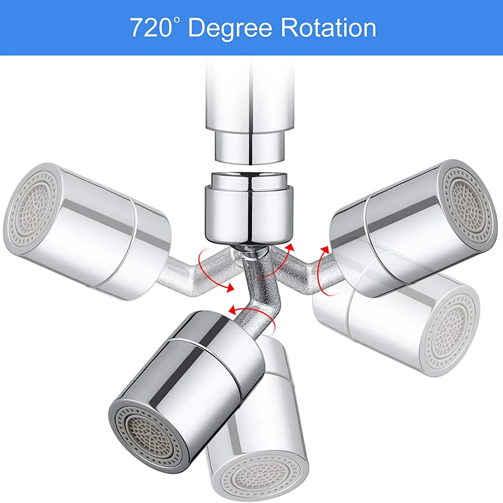 Universal Splash-Proof Swivel Faucet Aerator with Water-Saving Spray Head
